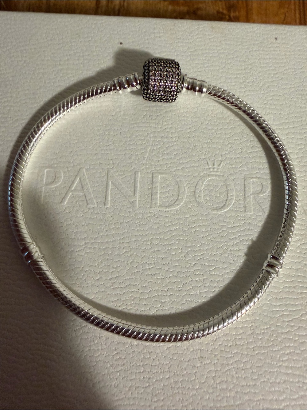 Pandora Moments Sparkling Pave Clasp Snake Bracelet